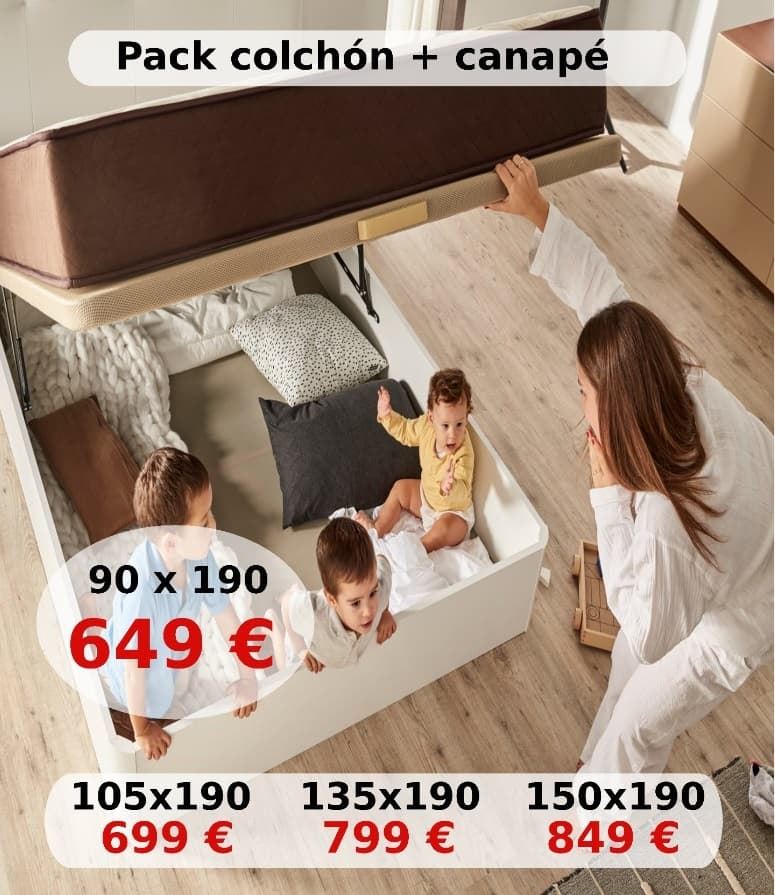 ¡OFERTA! Pack colchón + canapé - Imagen 1